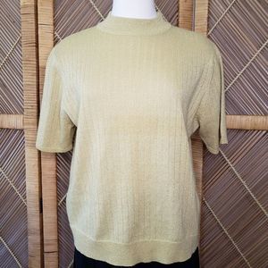 Gold mockneck sweater tee